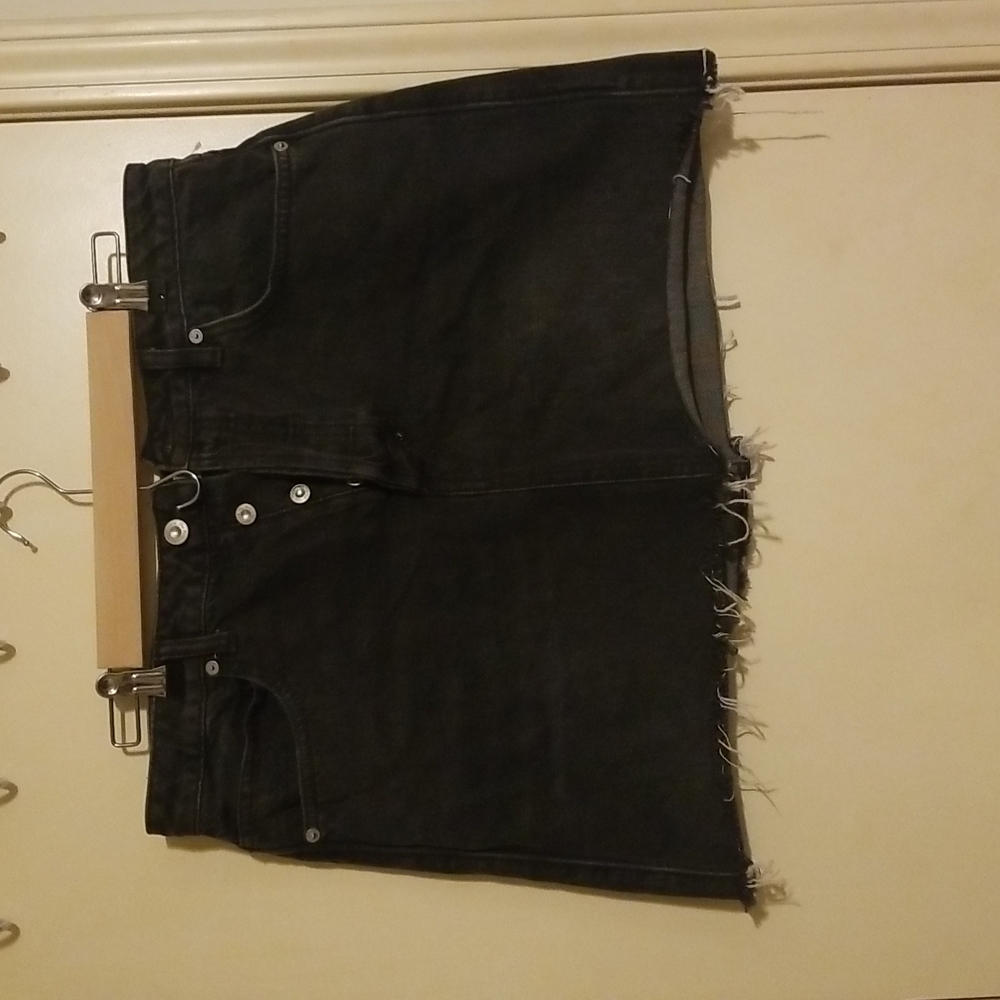 Black Jean Mini Skirt